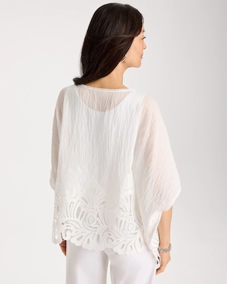 Crochet Lace Hem Poncho click to view larger image.