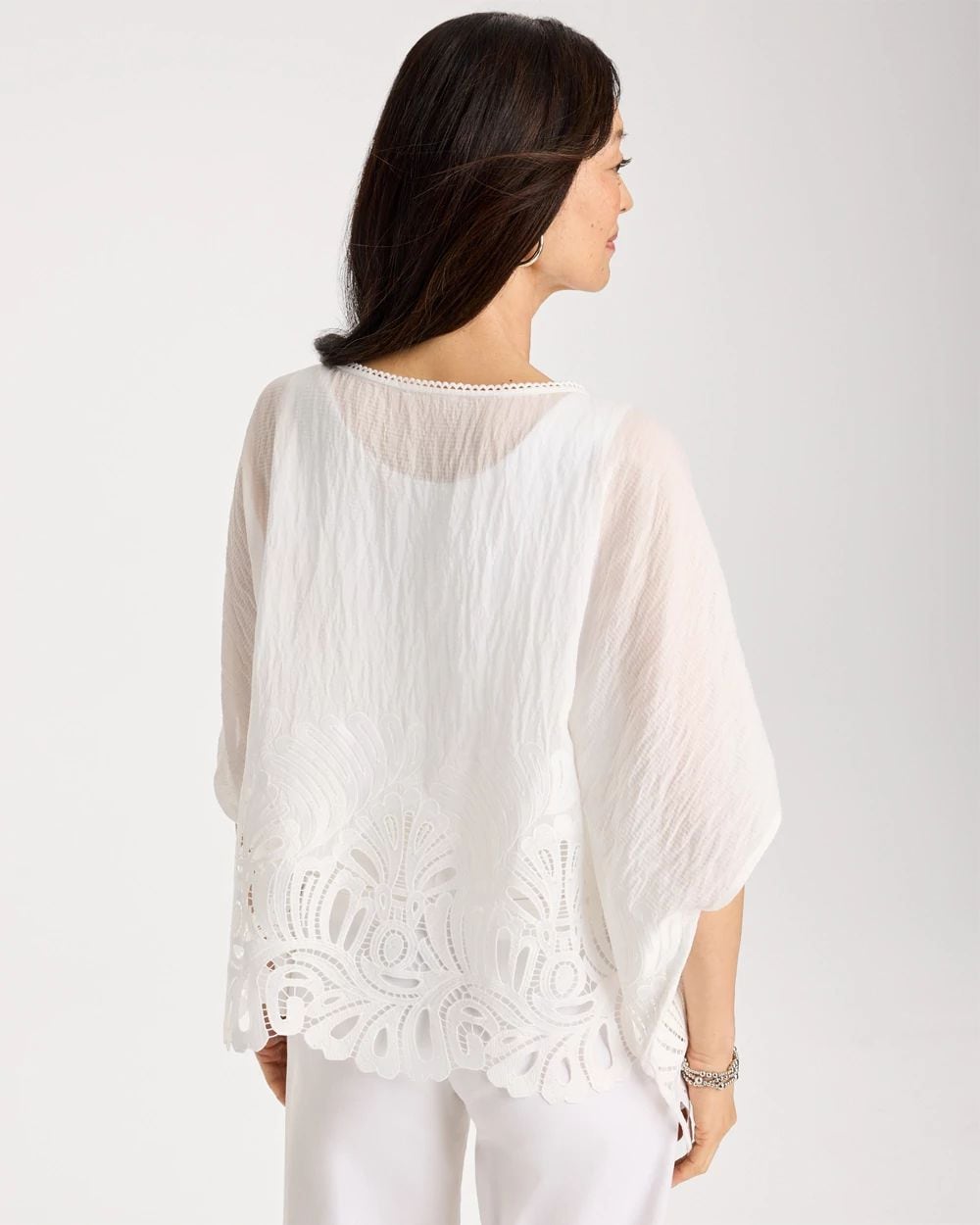 Crochet Lace Hem Poncho