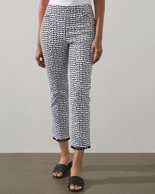 Brigitte Square Dot Fringe Hem Crops