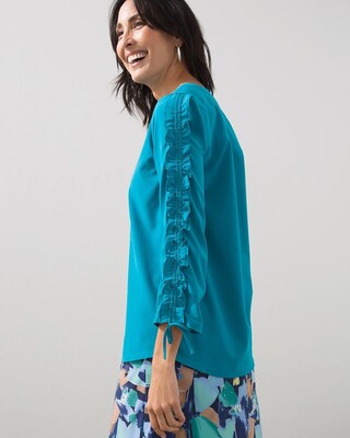 Zenergy UPF Ruched Ruffle Sleeve Top