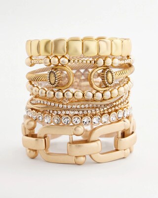 Golden Matte Square Stretch Bracelet click to view larger image.