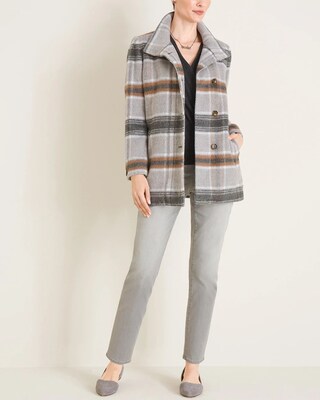 Plush Plaid Trench Coat