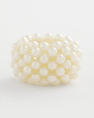 Faux Pearl Ponytail Hair Elastic click to view larger image.