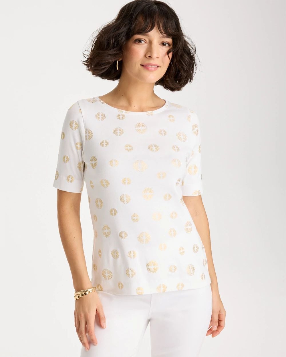 Stamped Pima Elbow Sleeve Tee