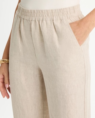 Linen Straight Tapered Ankle Pants click to view larger image.