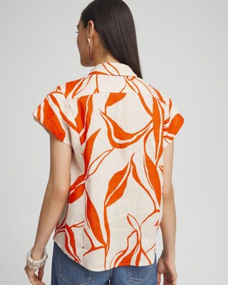 Linen Swirls Popover Top