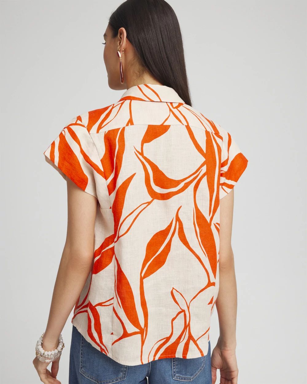 Linen Swirls Popover Top