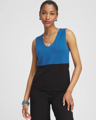 Colorblock V-neck Sweater Tank
