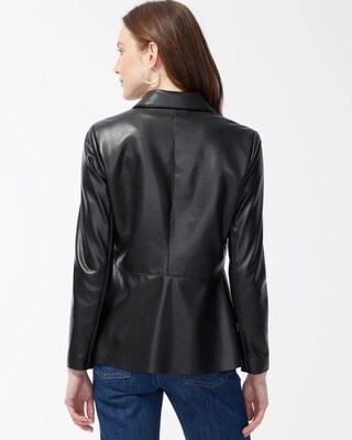 Riveted Faux Leather Peplum Jacket