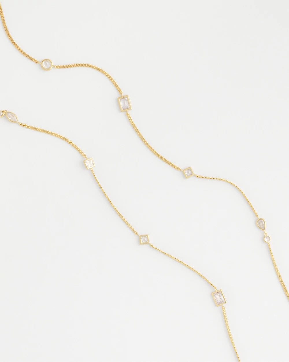 Fine Crystal Long Chain Necklace