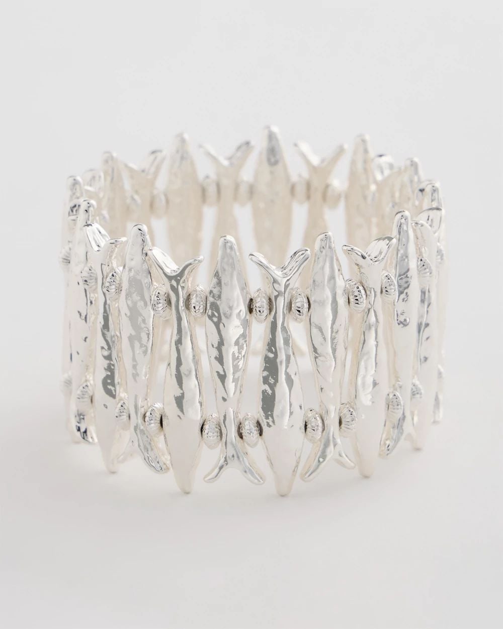 Silvertone Fish Stretch Bracelet