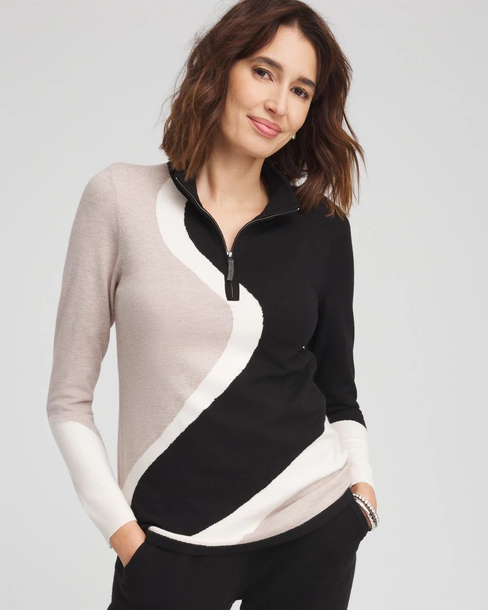 Zenergy® Luxe Cashmere Blend Colorblock Top