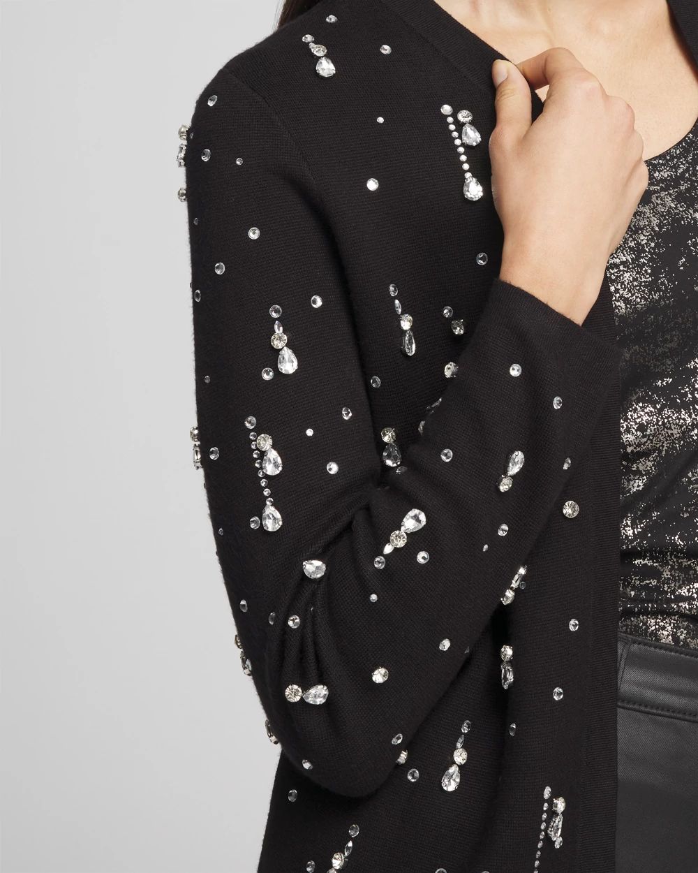 Embellished Long-sleeve Cardigan