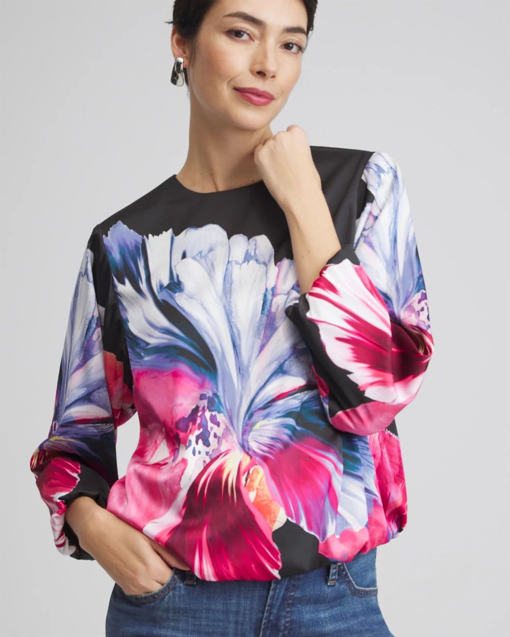 Floral Bubble Hem Top