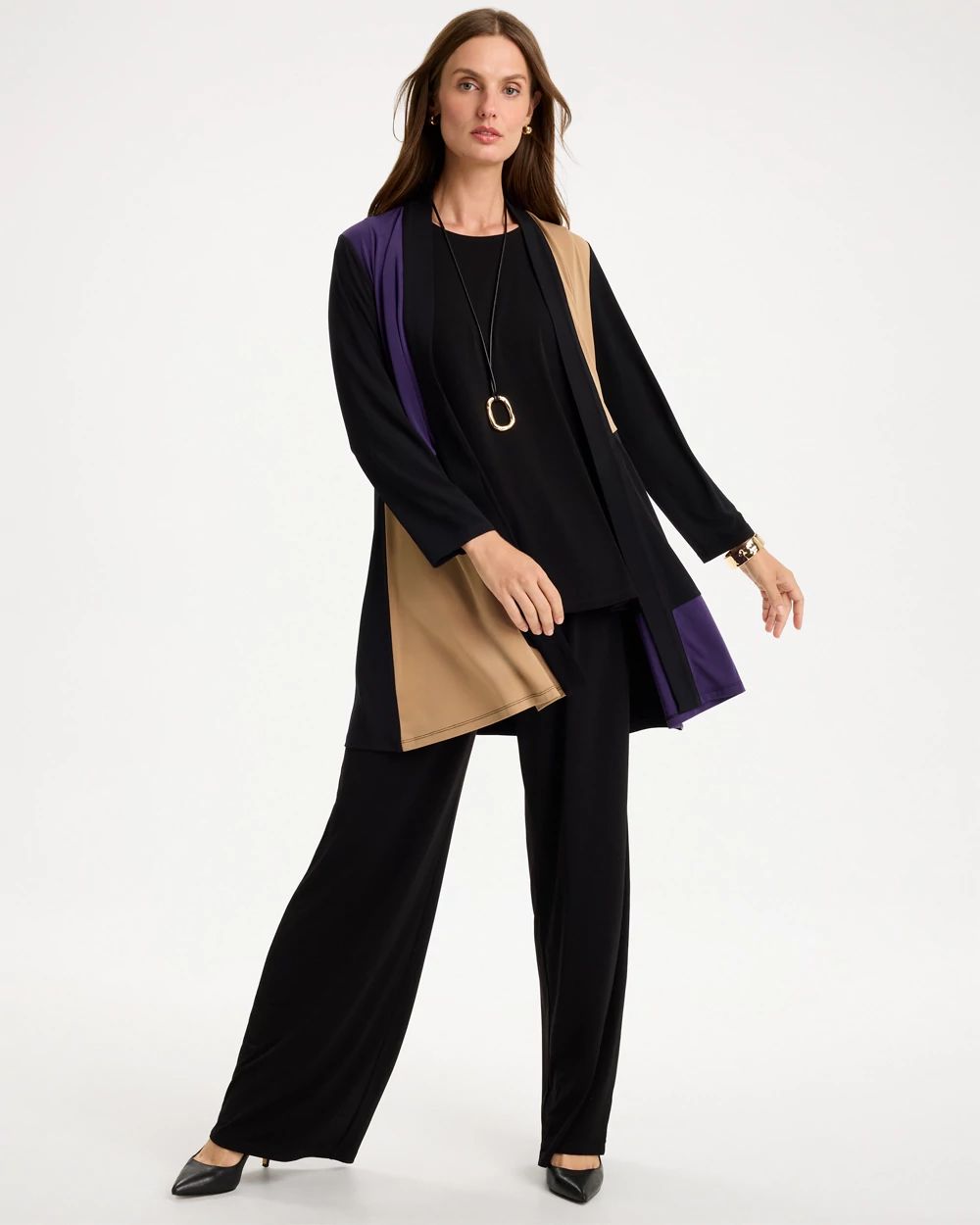 Travelers™ Knit Colorblock Cardigan click to view larger image.