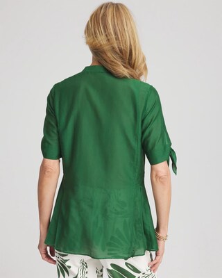 Cotton Voile & Silk Pleated Blouse click to view larger image.