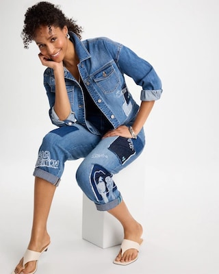 Denim Parrot Pocket Jacket click to view larger image.