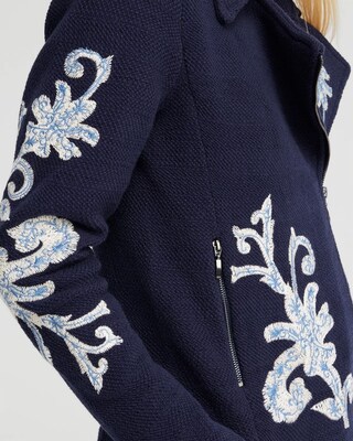 Embroidered Moto Jacket