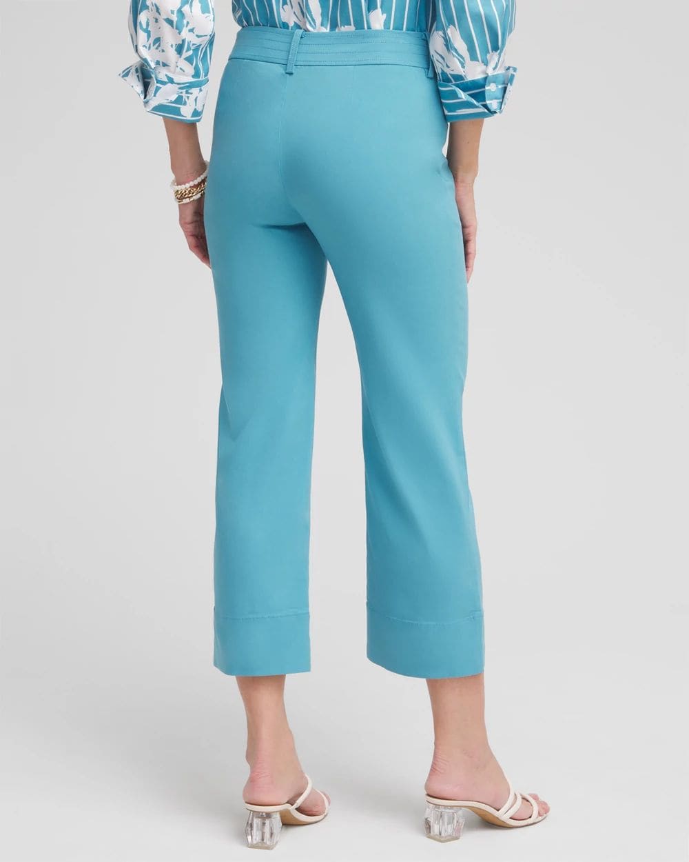 Petite Trapunto Wide Leg Cropped Pants