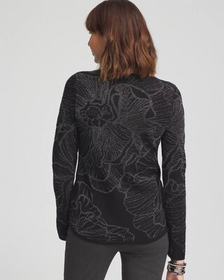 Jacquard V-Neck Pullover Sweater click to view larger image.