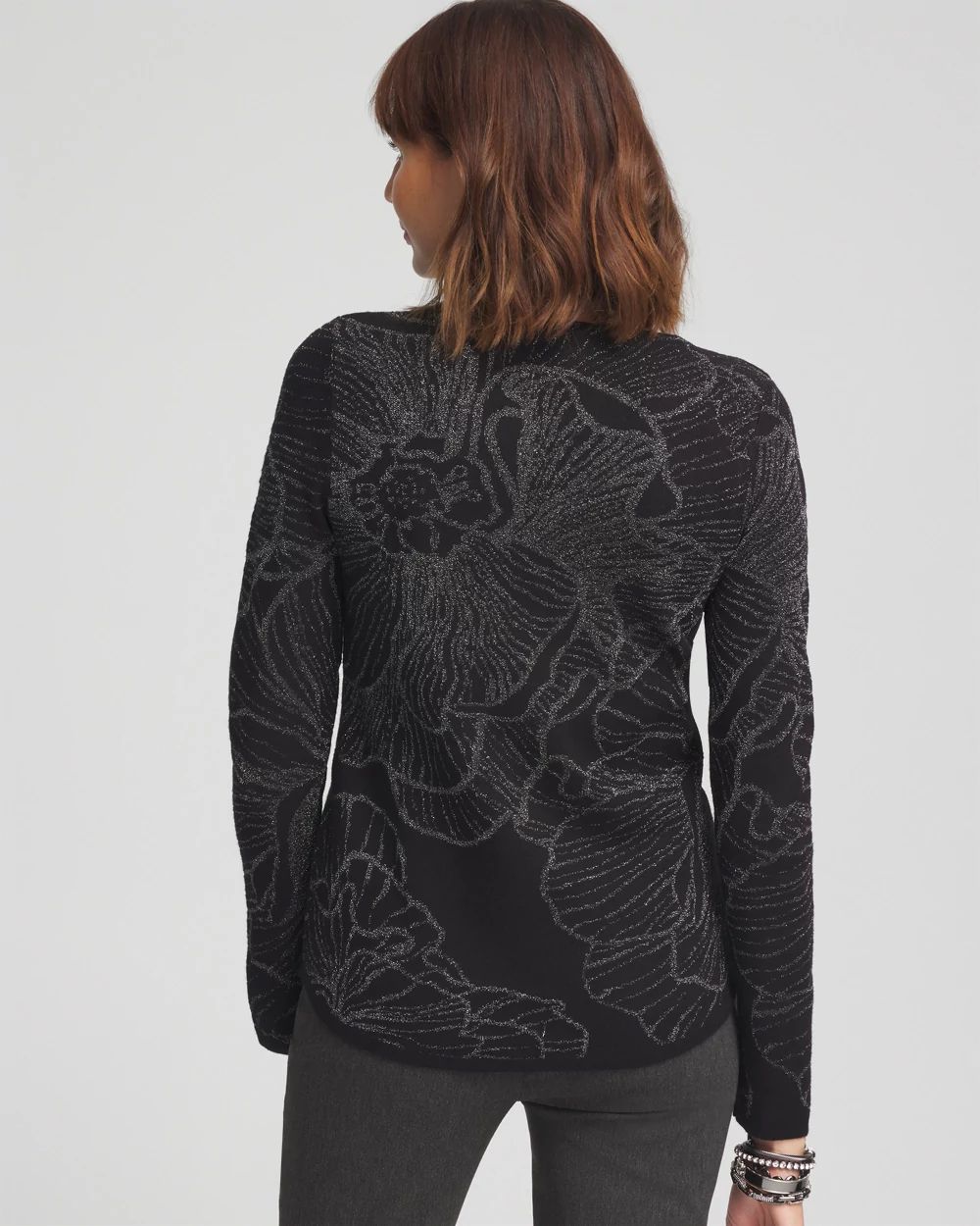 Jacquard V-Neck Pullover Sweater