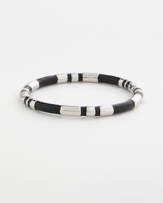 Black Enamel Hinge Bangle