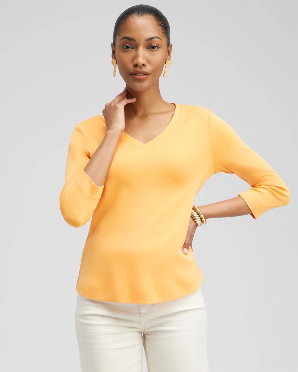Everyday 3/4 Sleeve V-Neck Tee