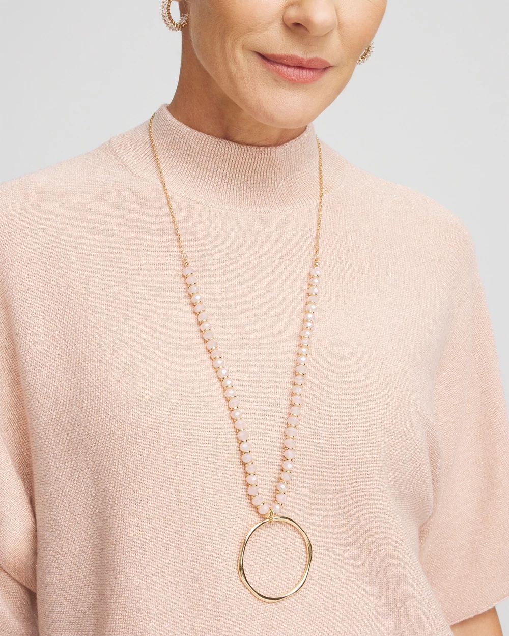 Beaded Circle Pendant Necklace