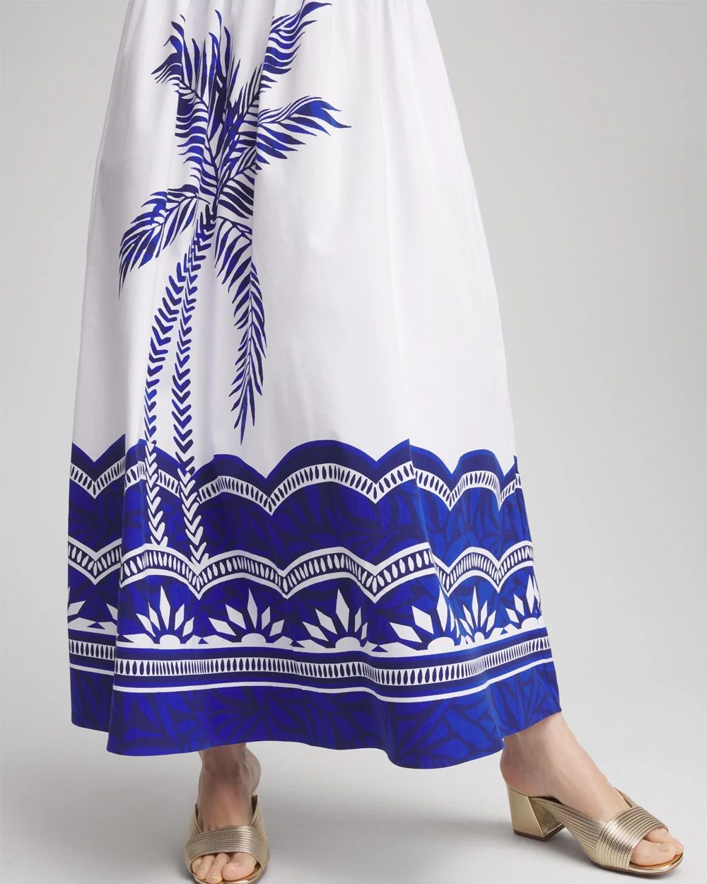 Tropical Smocked Waist Pull-On Skirt click to view larger image.