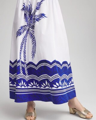 Tropical Smocked Waist Pull-On Skirt click to view larger image.