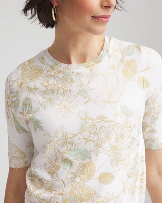 Gold Foil Cotton Sweater Tee click to view larger image.