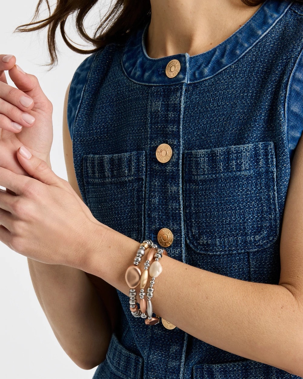 Mixed Metal Stretch Set of Three