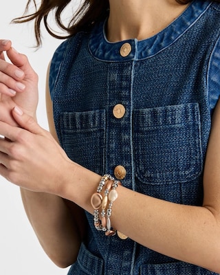 Mixed Metal Stretch Set of Three click to view larger image.