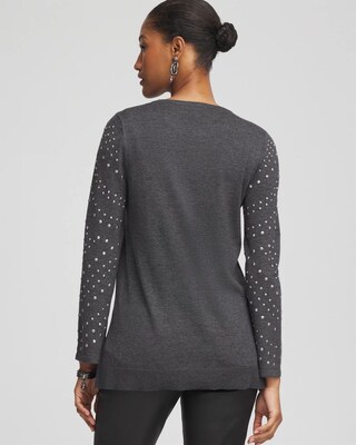Studded Crewneck Sweater Tunic click to view larger image.