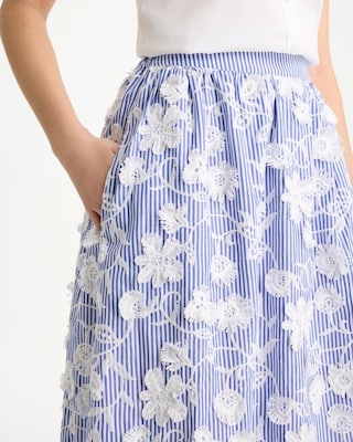 Cotton Embroidered Floral Skirt click to view larger image.