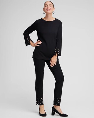 Juliet Grommet Detail Ankle Pants