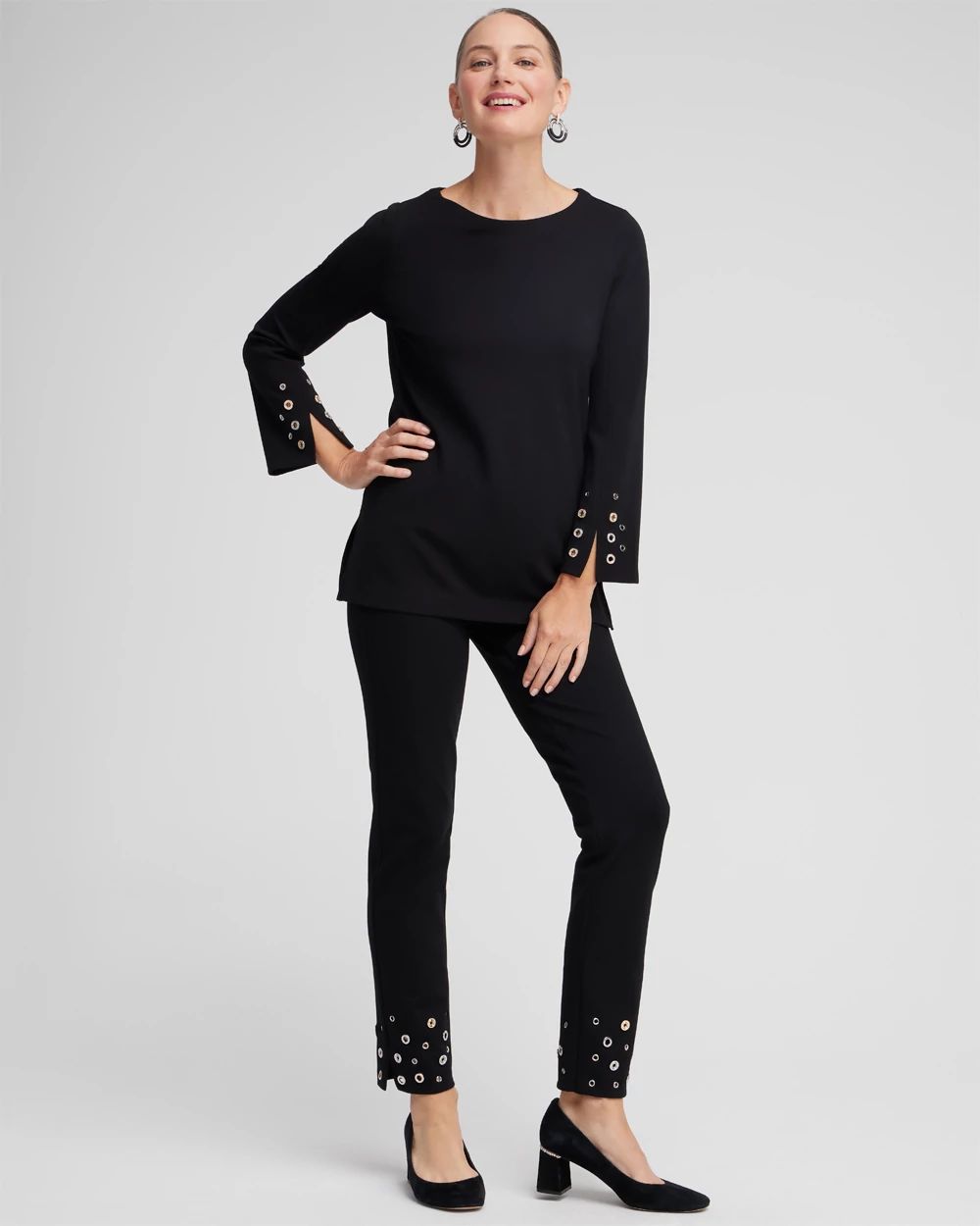 Juliet Grommet Detail Ankle Pants