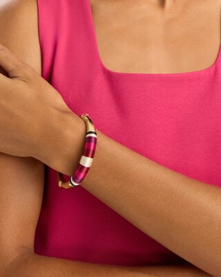 Thread Wrapped Hinge Cuff Bracelet click to view larger image.