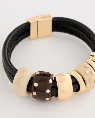 Embellished Rings Corded Bracelet click to view larger image.
