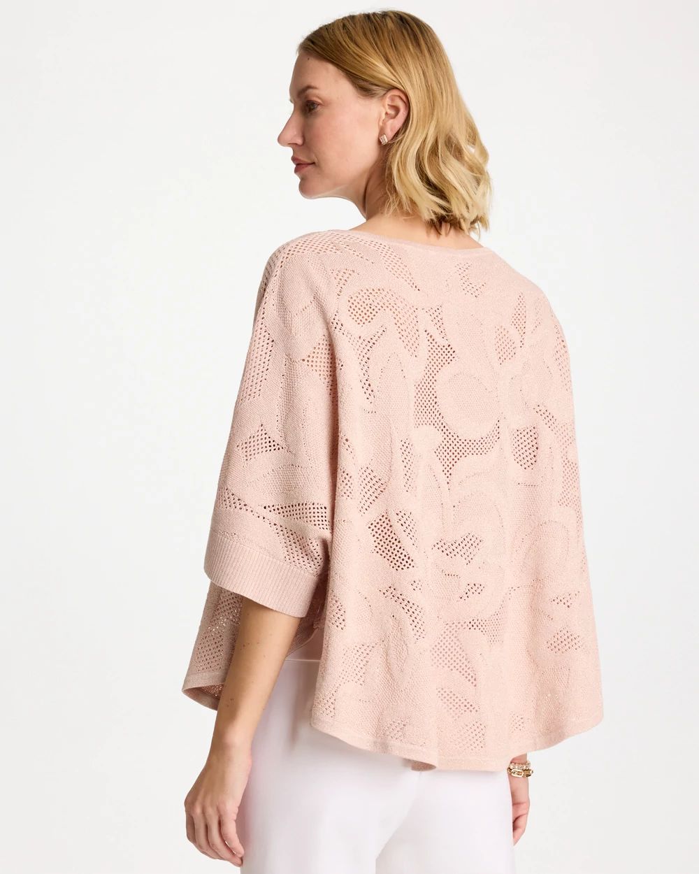 Boatneck Rounded Hem Poncho click to view larger image.