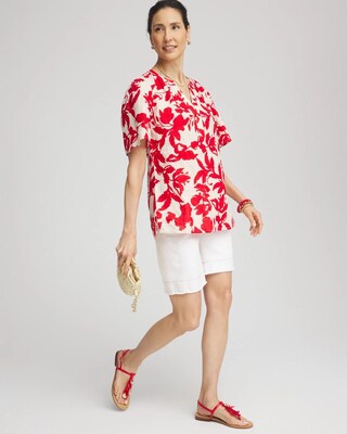 Floral Linen Popover Shirt click to view larger image.
