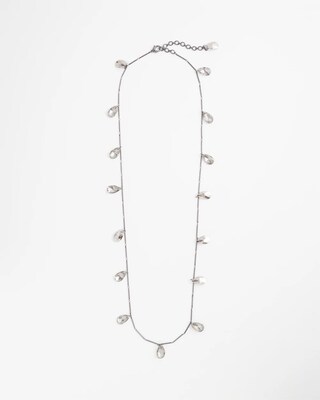 Hematite Teardrop Long Necklace