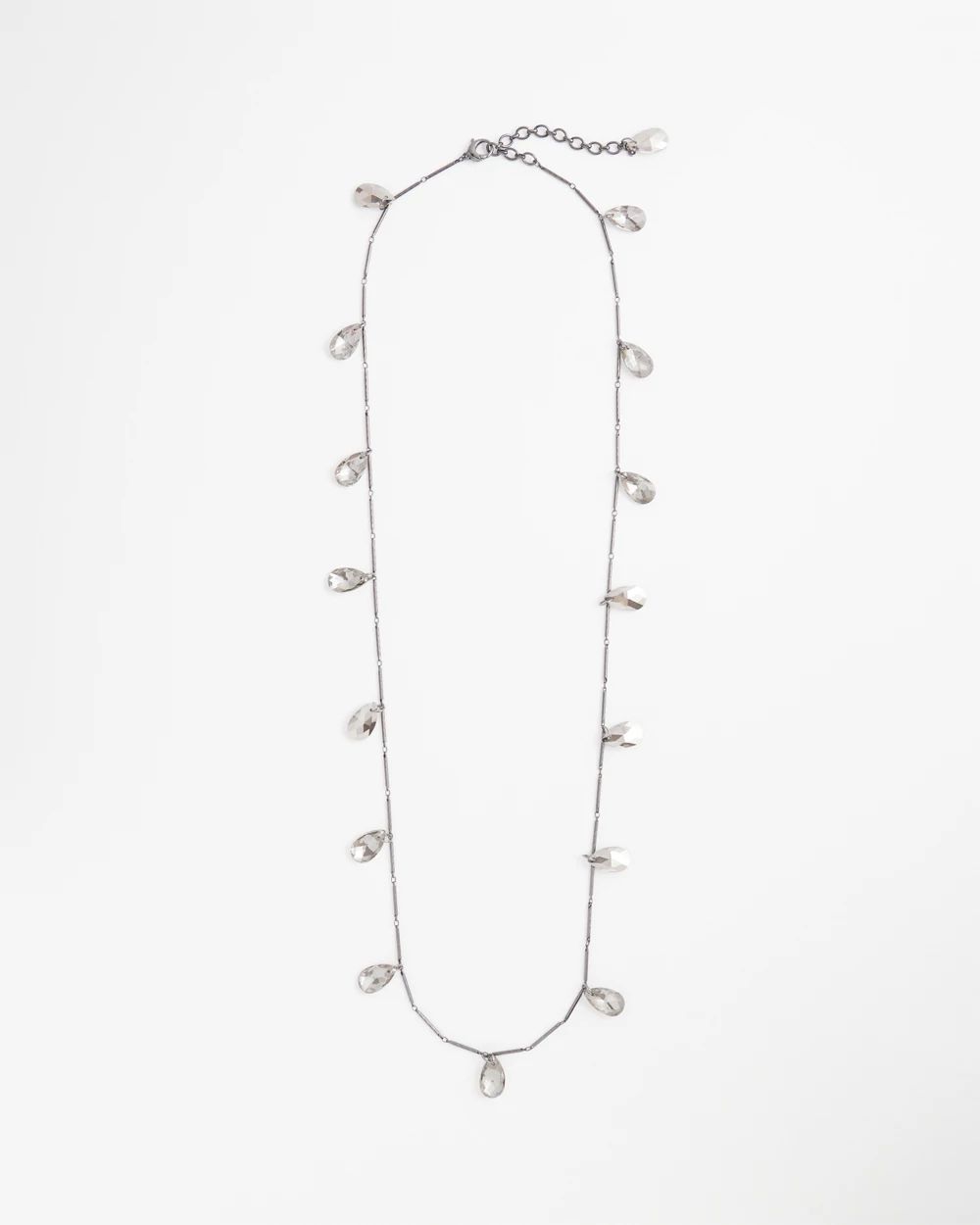 Hematite Teardrop Long Necklace