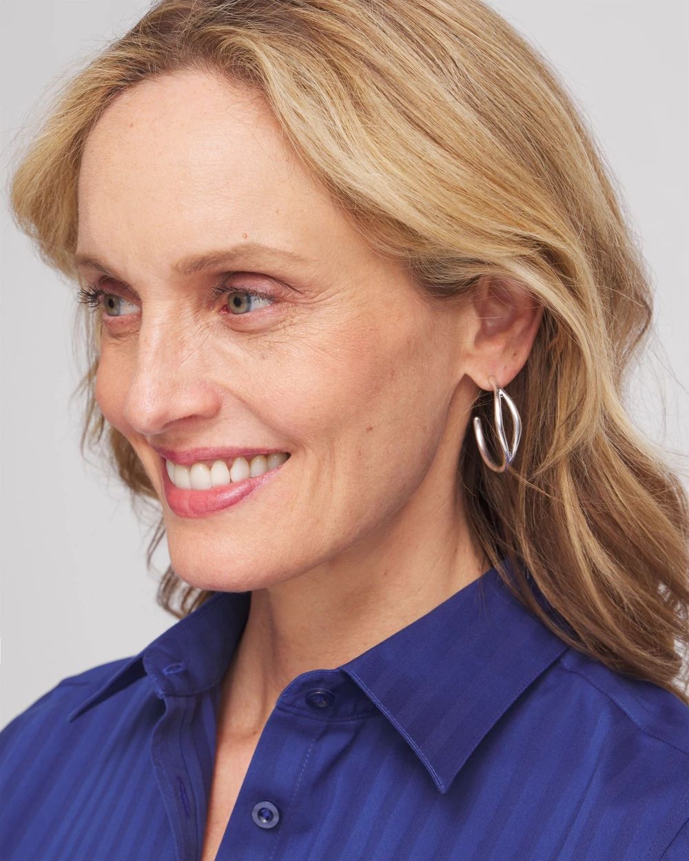 No Droop™ Silver Front to Back Hoops