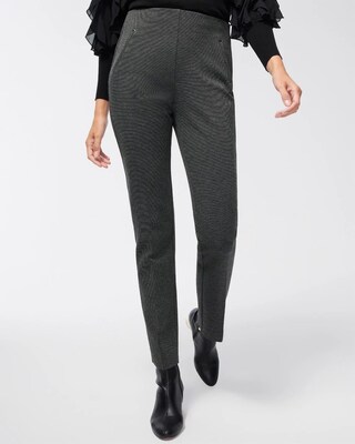 Petite Juliet Ponte Jacquard Ankle Pants