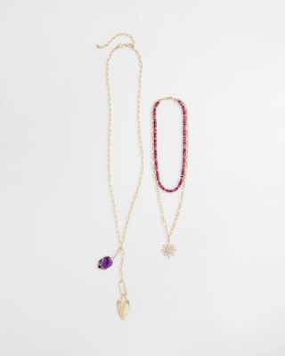 Amethyst Convertible Multi-Layer Necklace click to view larger image.