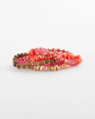 Stretch Set of Five Beaded Bracelets click to view larger image.