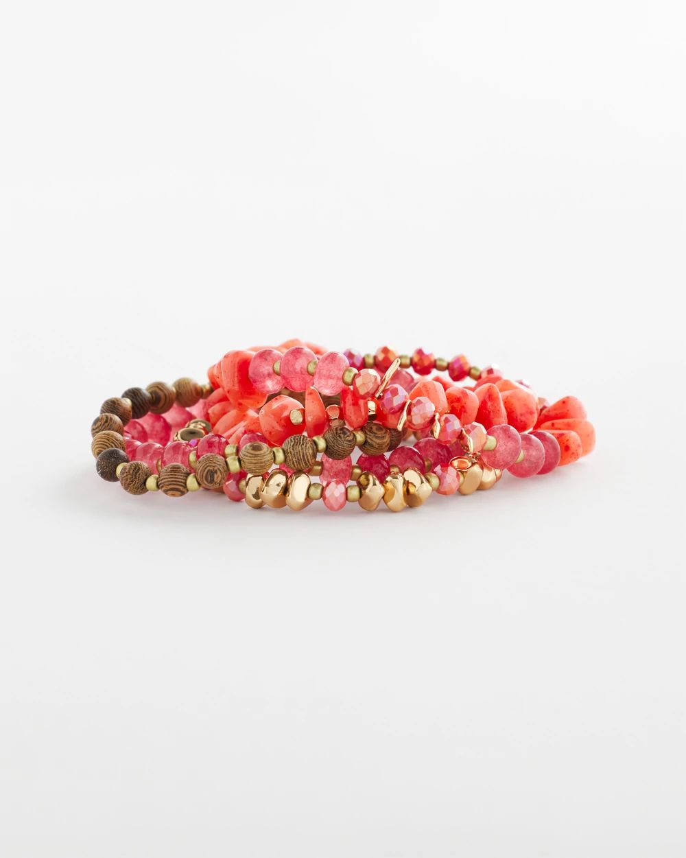 Stretch Set of Five Beaded Bracelets