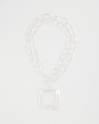 Adjustable Square Pendant Necklace click to view larger image.