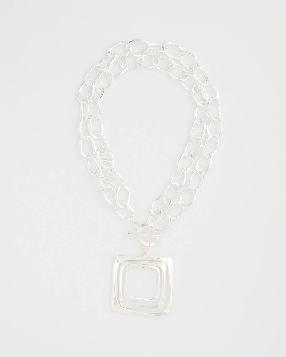 Adjustable Square Pendant Necklace click to view larger image.